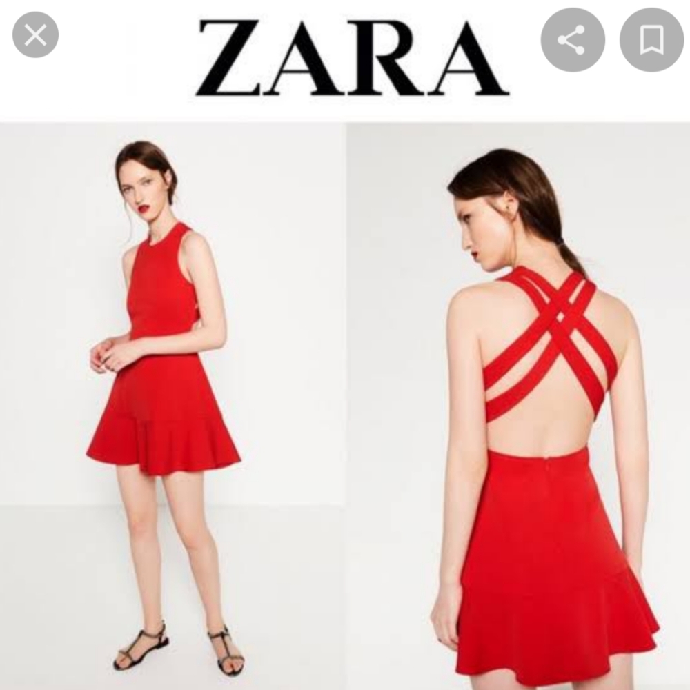Zara Red crossback dress XS